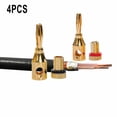 thumbnail image 2 of 4X 4Mm Banana Gold Plated Musical Audio Speaker Cable Wire Connector, 2 of 10