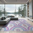 thumbnail image 2 of ODIKA 8'x10' Washable Area Rug Pink Galaxy Tie Dye Shaped Floormat Mermaid Kawaii Rainbow Stars with Dreamy Clouds for King Size Bedroom Under Bed, Master Suite, Non-Shedding, Easy Care, 2 of 7