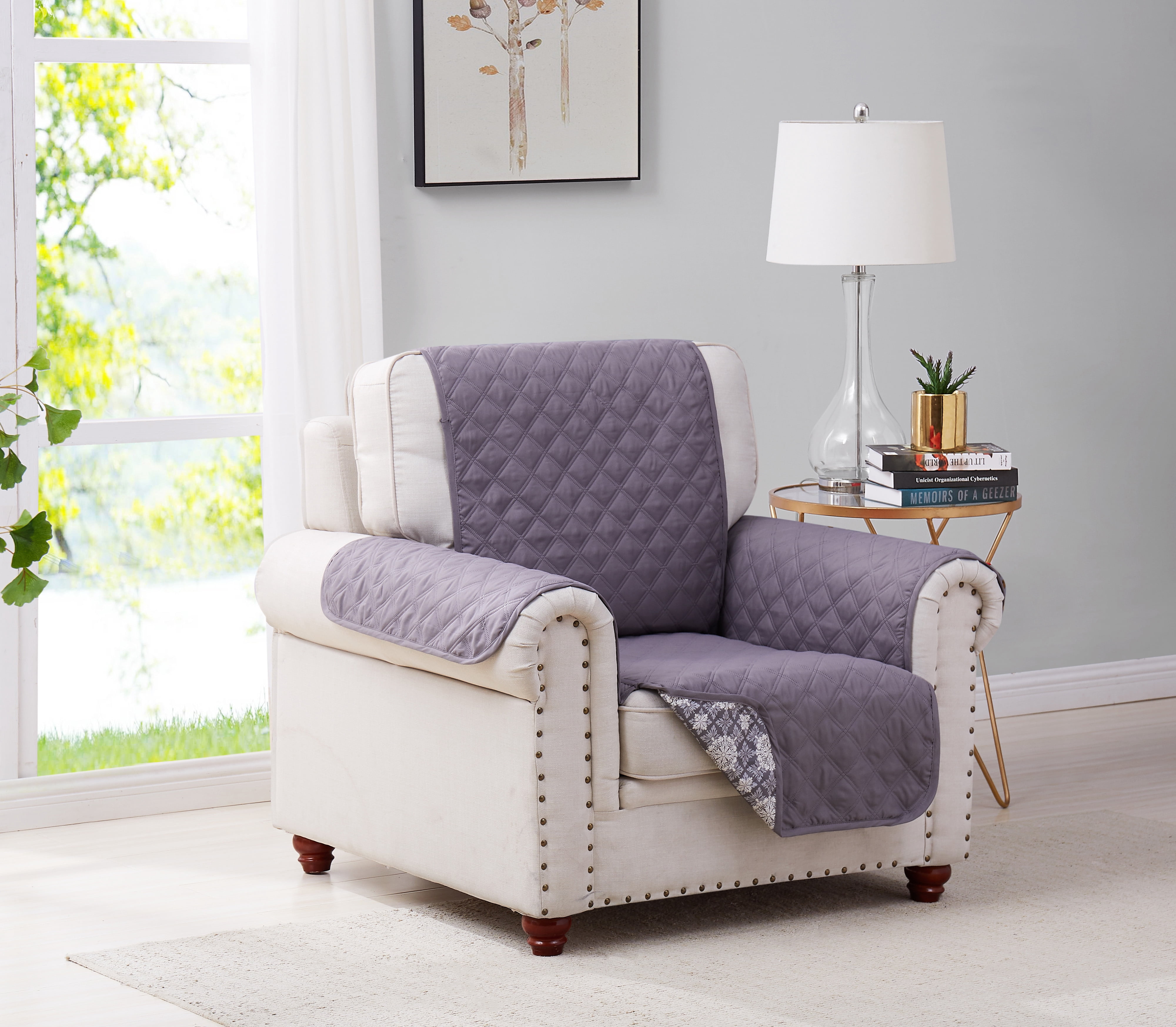 Furniture Protector Mandala Reverse to Solid Chair Grey
