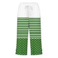 thumbnail image 4 of Zysthvn Casual Women Capri Straight Leg Cropped Polka Dot Striped Summer Pants for Women Loose with Pockets Button Drawstring, 4 of 5