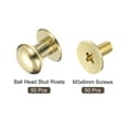 thumbnail image 3 of Unique Bargains 8mm Ball Head Stud Rivets Screw Back, 50Pack Round Head Button Nipple Rivet, Light Golden, 3 of 7