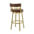 thumbnail image 6 of Madrid 26" Swivel Counter Stool in Gold Brushed Stainless Steel with Vintage Coffee Faux Leather, 6 of 11