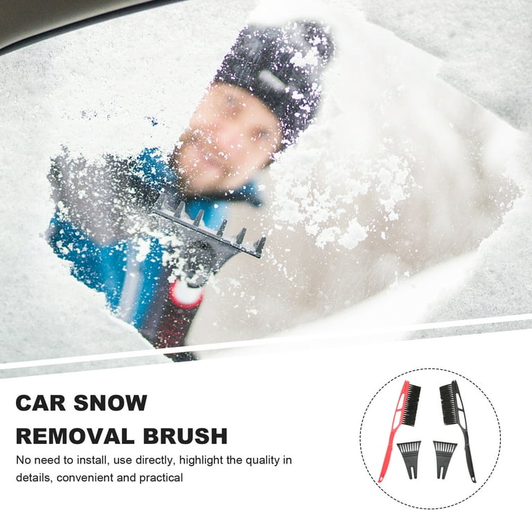 JIAING 31.5 Snow Brush for Car with Ice Scrapers for Windshield - 2-in-1  Extendable Snow Removal Tool with Soft Bristles and Foam Handle for