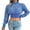 Blue, variant on LYXSSBYX Women Fall Sweaters Dress for Women 2022 Hot Sale Clearance Women's Fashion Casual Colorful Long Sleeve Off Shoulder Knit Sweater Crew Neck Sweater