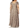 thumbnail image 2 of Alex Evenings Womens Petite Long Cap Sleeve Dress 16 Champagne, 2 of 3