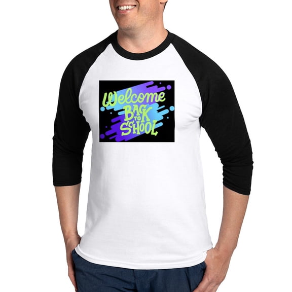 CafePress - School Year Countdown T Shirt Excited For The Fi - Cotton Baseball Jersey, 3/4 Raglan Sleeve Shirt