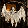 thumbnail image 3 of Halloween Skull Hanging Ghost Ornaments 13.8in Tattered Cloth Spooky Pendant Props ,Indoor Outdoor Ghost House Seasonal Decor Multi‑color Options, 3 of 5