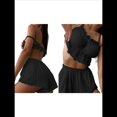thumbnail image 3 of Conjunto de 2 Piezas para Mujer, Estilo Y2K, con Pantalones Cortos Divididos y Ribete de Encaje, Camisola de Verano y Pijama. Negro M, 3 of 7