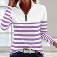thumbnail image 5 of cocolona Womens Sweatshirts Half Zip Pullover Long Sleeve Color Block Striped Fall Tops Quarter Zipper Trendy Casual Outfits, 5 of 5