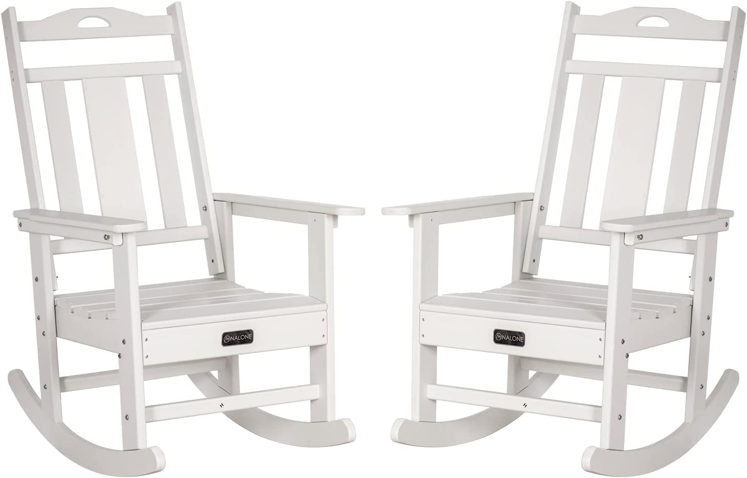 NALONE Outdoor Rocking Chair Set Of 2, All Weather Resistant Rocking ...