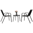 thumbnail image 3 of Tcbosik 3-Piece Outdoor Bistro Table Set, 19.7" Small Round Table, 2 Stackable Armchairs, Patio Conversation Set for Backyard, Poolside, Balcony, Porch, Black, 3 of 11