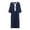 A-Navy381, variant on XIAONU Men's Embroidered Thobe Three Quarter Sleeve Notch Neck Kaftan Lightweight Traditional Middle Eastern Thobes