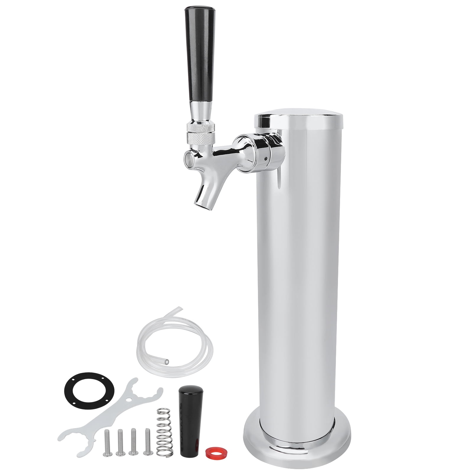 Double Tap Draft Beer Kegerator Tower  2 Faucet Home Bar 100% Stainless Steel 