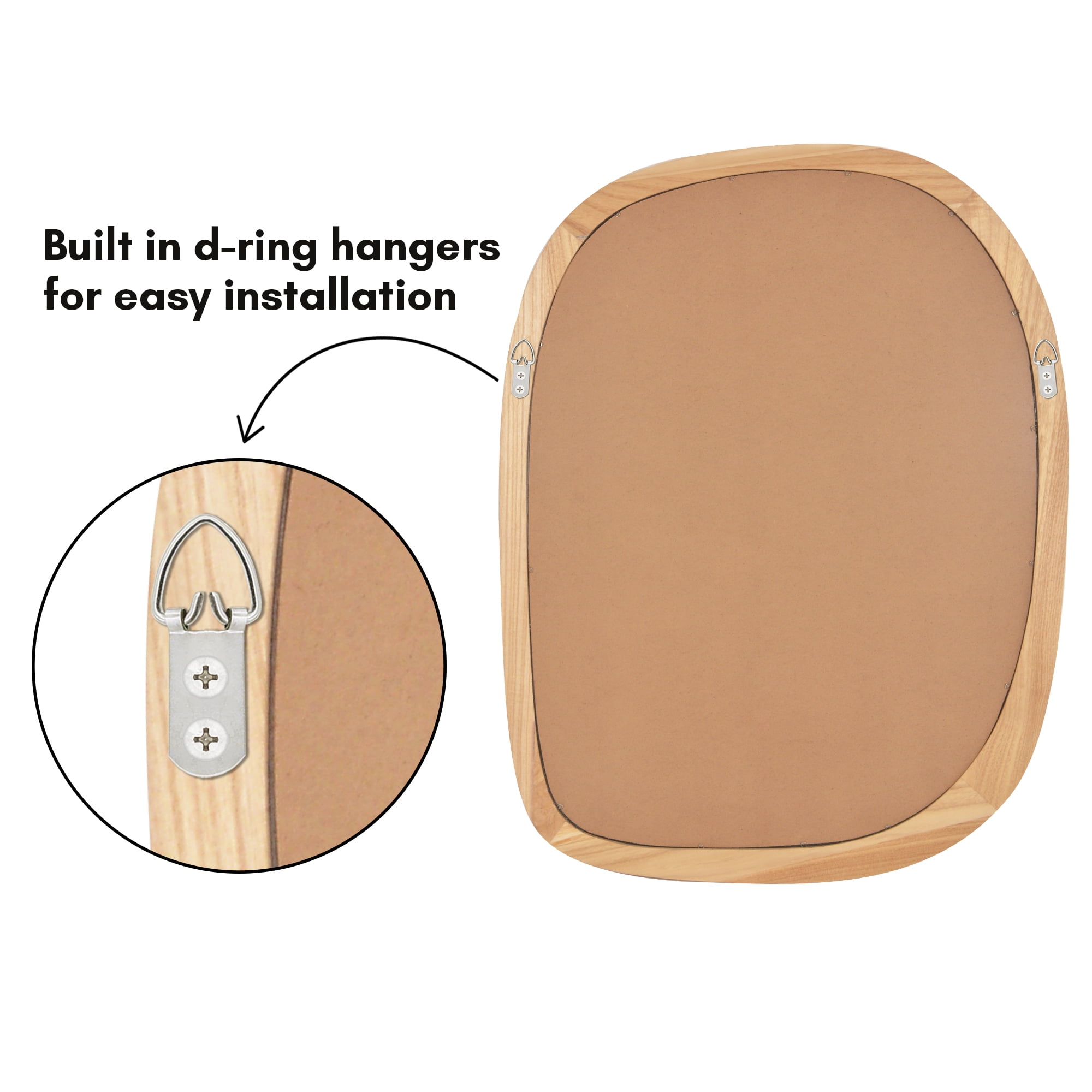 Americanflat 22" x 28" Natural Sycamore Modern Asymmetrical Wall Mirror