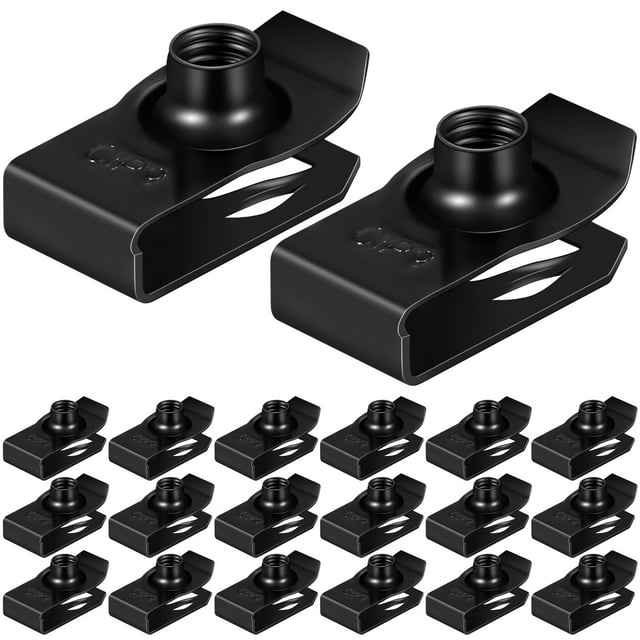 Miangastore 20 Pcs Écrous Clips en U Écrous Matériel Écrous Clips en Métal et Attaches Attaches Pare-Chocs Clips Automobiles