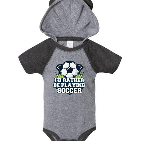 

Inktastic I d Rather Be Playing Soccer Gift Baby Boy or Baby Girl Bodysuit