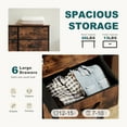 thumbnail image 2 of 6 Drawer Dresser with Wood Top,Wide Chest Of Drawers Nightstand Storage Tower Storage Dresser Fabric Dresser for Living Room, Bedroom, Hallway, Nursery, Front Door, Rustic Brown, 2 of 8
