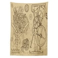 thumbnail image 3 of Ambesonne Steampunk Tablecloth Rectangular Table Cover, Hand-Drawn Machines, 52"x70", Beige and Dark Brown, 3 of 4