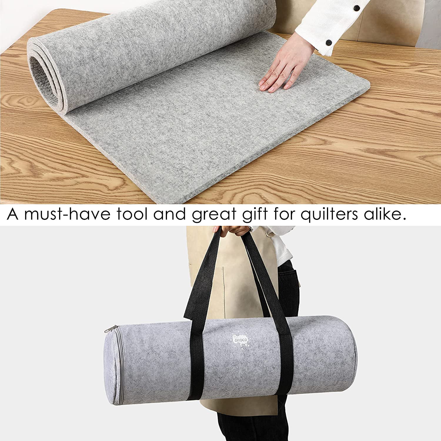 Wool Pressing Mat for Quilting - 22x60 XL Extra Large Felt Ironing