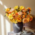 thumbnail image 1 of Flores de simulación, peonías europeas, flores falsas, arreglos florales hechos a mano, decoración para el hogar y la sala de estar., 1 of 5