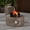 Brown, variant on Vornel 30" 50,000 BTU Round Propane Fire Pit Table with Warm LED Light, Brown Wood Grain Outdoor Patio Gas Firepit