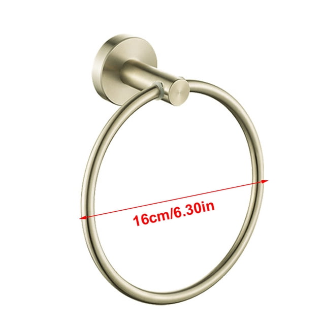 Towel Holder Stainless Steel Practical Fixing Rings Hanging Rack Exquisite Convenient Hanger Stand for Home Bathroom Kitchen Use Golden