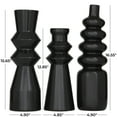 thumbnail image 3 of CosmoLiving by Cosmopolitan 17", 16", 13"H Black Ceramic Vase with Fluted Designs, Set of 3, 3 of 7