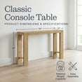 thumbnail image 4 of Alaterre Furniture Classic Solid Wood Console Table - 56in Modern Farmhouse Entryway Table, Lt Oak, 4 of 6