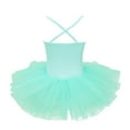 thumbnail image 3 of Yartina Girls Sequined Ballet Dance Dress Tutu Skirted Leotard Princess Dress Turquoise 4-5, 3 of 7