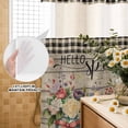 thumbnail image 3 of No Hook Shower Curtain, Spring Flowers Shower Curtains for Bathroom with See Through Top Window, Farmhouse Vintage Black Plaid Wood Grain Waterproof & Washable Bath Curtain Extra Long 72"x84", 3 of 9