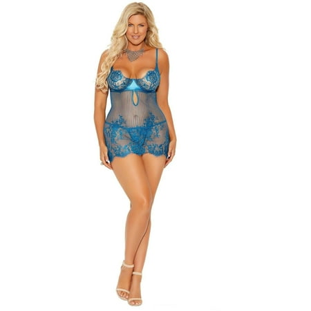

Elegant Moments EM-44065X Eyelash Lace Underwire Babydoll