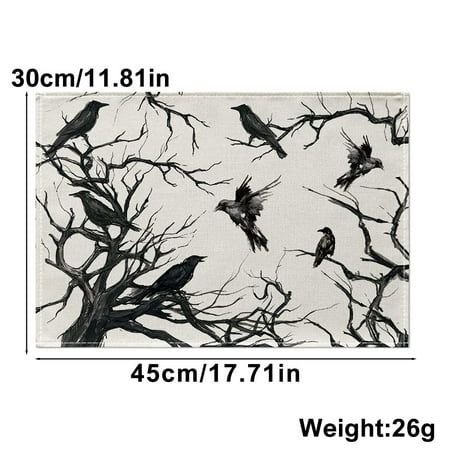 

4pcs Halloween Place Mats Decorative Placemat Utensil Place Mats Dinner Table Decor