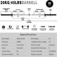 thumbnail image 6 of Olympic Barbell 7FT 45 LB for Weightlifting Power Lifting Weight Barbell 700LB Capacity for Home Fitness, 6 of 7