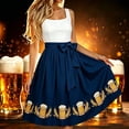 thumbnail image 2 of Arlun Oktoberfest Print Midi Skirts for Women High Waisted Bow Drawstring Belt Flowy Pleated Skirts Loose Comfort Fashion Festival Below Knee Casual Skirts 2026 Summer 1-Dark Blue One Size, 2 of 4
