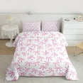 thumbnail image 2 of jejeloiu Kawaii Bowtie Ribbon Twin Comforter Sets,Pink Cute Bowknot Bedding Set For Girls Teens Reversible 2pcs, 2 of 8