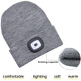 thumbnail image 4 of Morttic Unisex LED Beanie Hat with Light, USB Rechargeable Headlamp Beanie, Gifts for Dad Father Men Husband Warm Knitted Cap (Grey), 4 of 7