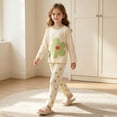 thumbnail image 5 of Spazoro Toddler Kids Girls 2PC 100% Cotton Ouifit Sets, Soft & Comfy Flower Print Fall Winter Long Sleeve Casual Shirts and Pants for Loungewear Green Size 4-5 T, 5 of 7