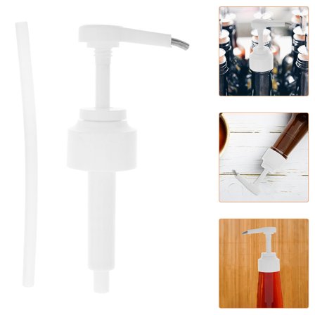 HOOWIFFY Stainless Steel Oyster Sauce Dispenser with Pump , Set of 2 Bottles for Kitchen and Restaurant Use