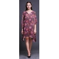 thumbnail image 2 of Bimba Paréo Artistique de Plage Kaftan de Bikini Couvre-Maillot Robe Midi pour Femmes Courte Caftan-S-L, 2 of 5