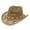 Khaki, variant on Western Style Hollow Out Cowboy Hat, Breathable Woven Wide Brim Sun Hat for Women and Men, Fashion Beach Hat for Garden Party, Country Fair and Music Festival Accessory-Navy