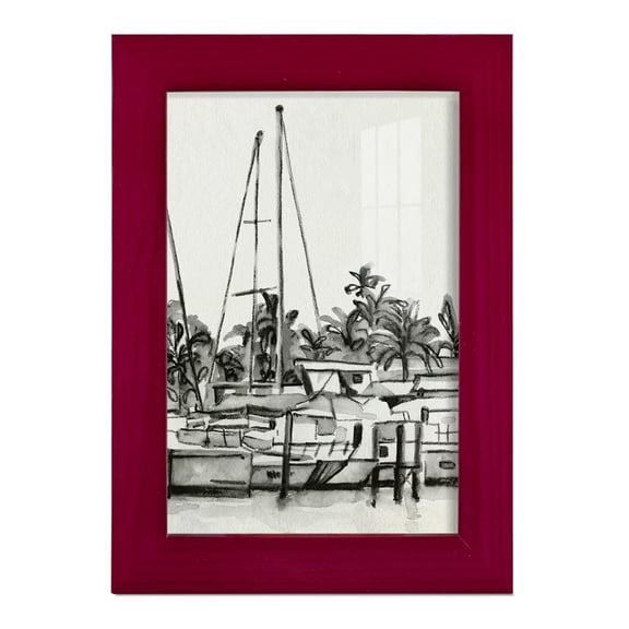 Neutral Tropics IV - Framed Print w/glass - Cherry Red