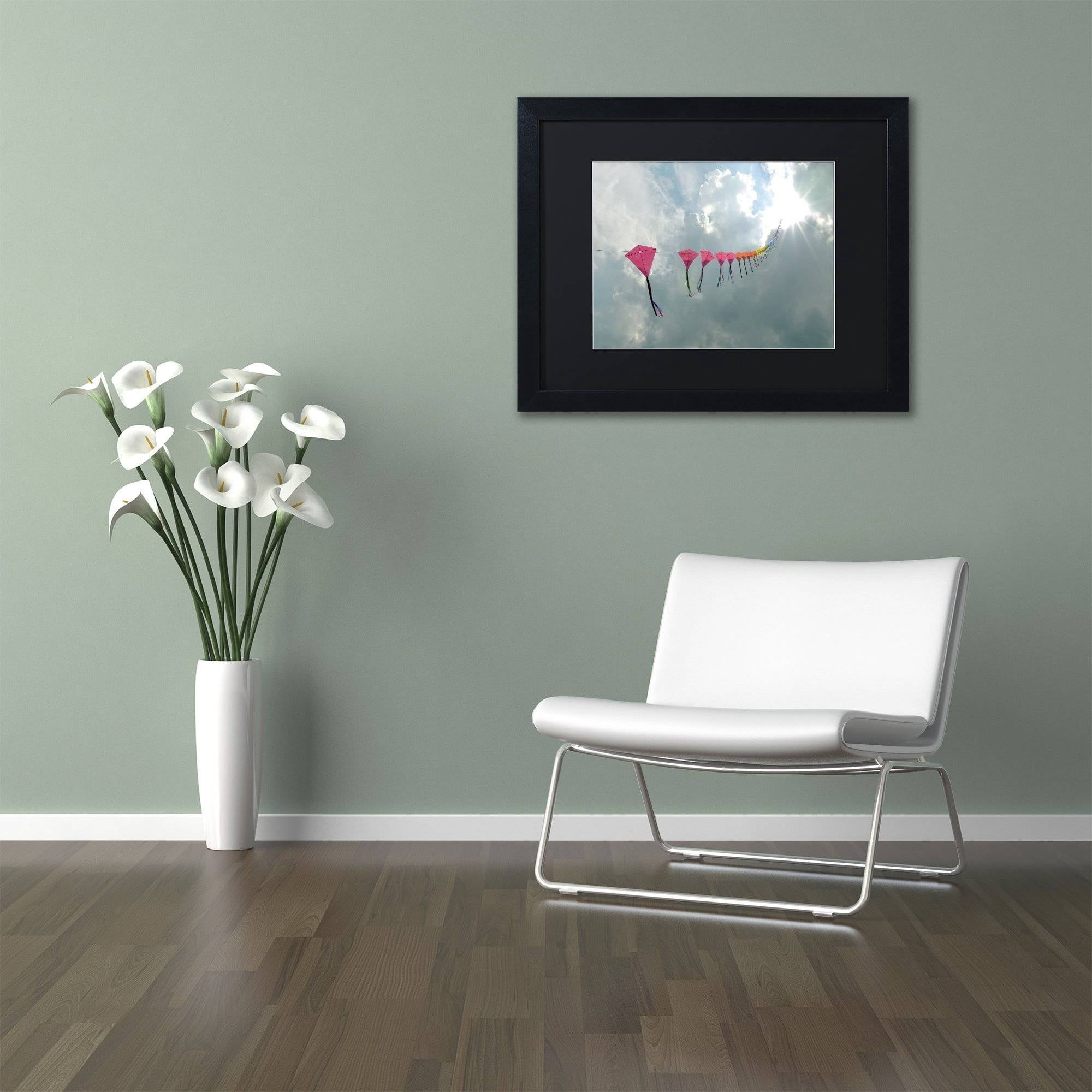 Trademark Fine Art "Kites to Heaven" Canvas Art by Kurt Shaffer, Black Matte, Black Frame