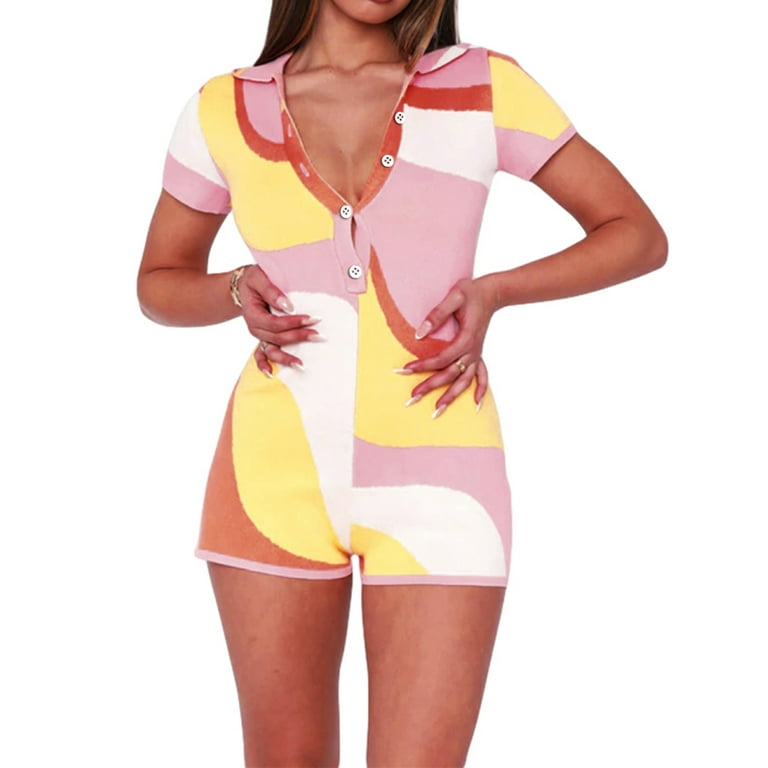 Women Deep V Bodysuits Long Sleeves Bodycon One Piece Pajamas Casual  Sleepwear Underwear Nightwear Jumpsuit Tops - Buy Online - 200951839