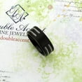 thumbnail image 3 of 8MM Comfort Fit Titanium Wedding Band Brushed Black Beveled Edge Double Cable Inlay Titanium Ring (Size 6 to 12), 3 of 4
