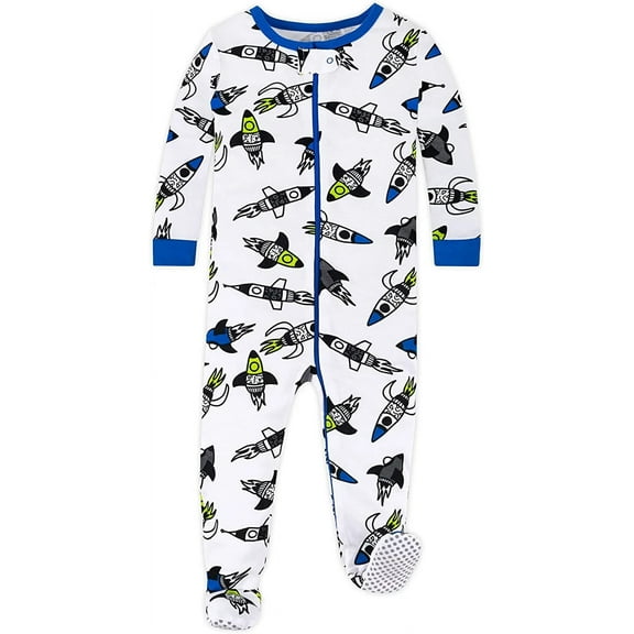 Lamaze Organic 12M Baby baby-boys Pure Organic Cotton Footed Stretchie One Piece Sleepwear, Baby and Toddler, Zipper, 1 Pack