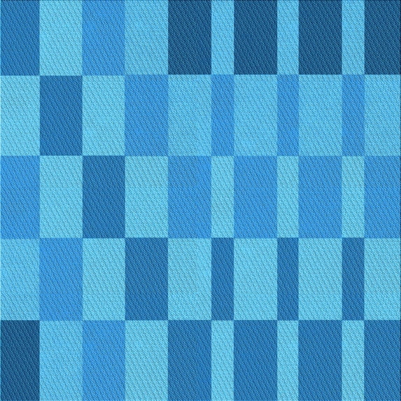 Ahgly Company Indoor Square Patterned Neon Blue Area Rugs, 7' Square