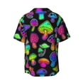 thumbnail image 2 of Gaeub Bright Mushrooms Men's Lapel Short Sleeve Shirt, Relaxed Fit Shirt, Soft and Breathable for Outdoors Party Travel - Small, 2 of 7