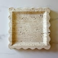 thumbnail image 4 of Handmade Beige Travertine Marble Tray - Scalloped Design for Vanity, Desk, Nightstand, 4 of 6