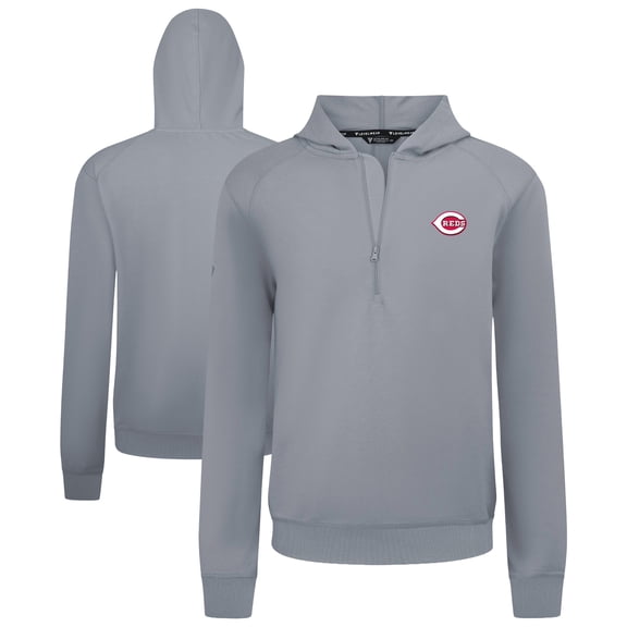 Men's Levelwear  Gray Cincinnati Reds Technic Insignia Quarter-Zip Hoodie