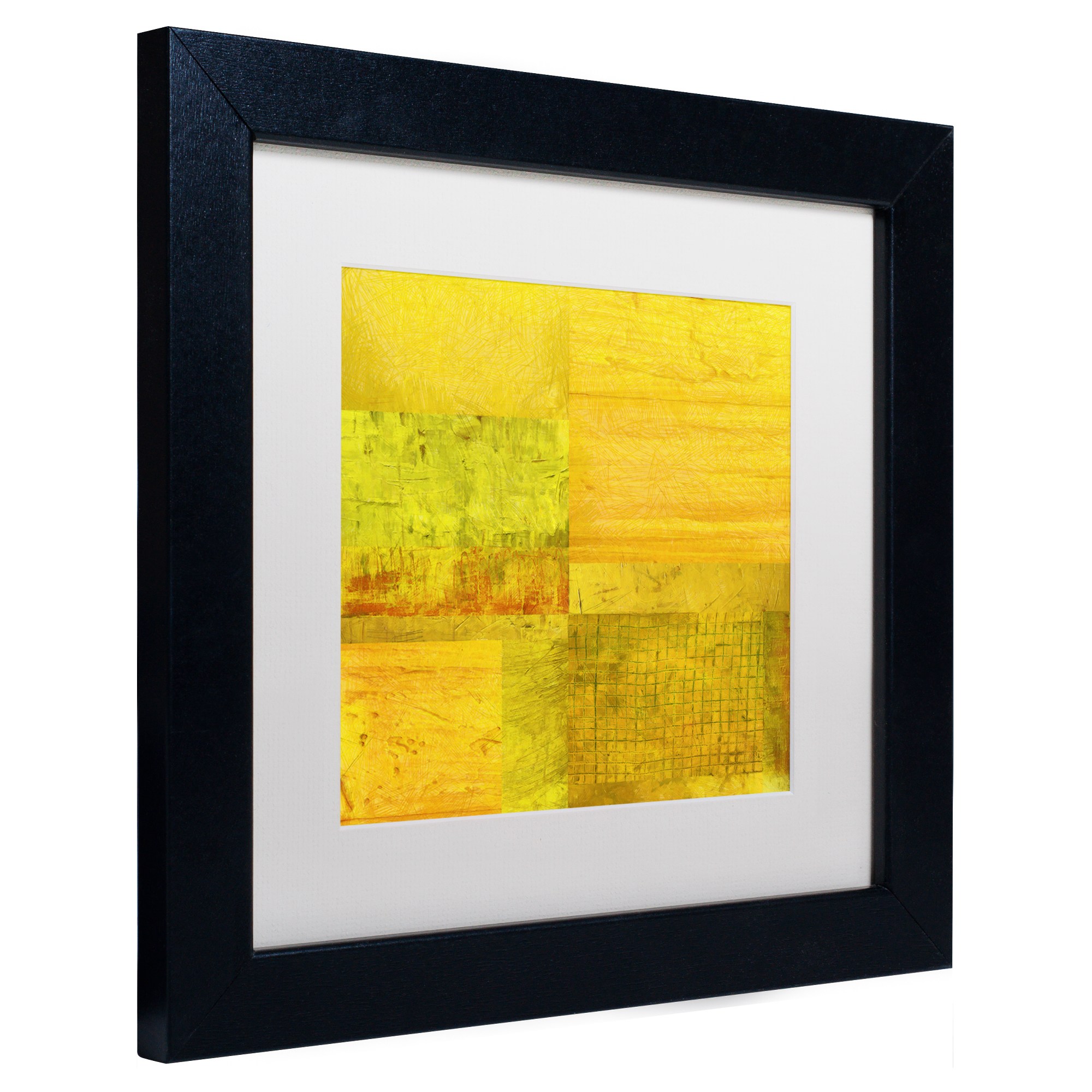 Trademark Fine Art "Essence of Yellow" Canvas Art by Michelle Calkins, White Matte, Black Frame